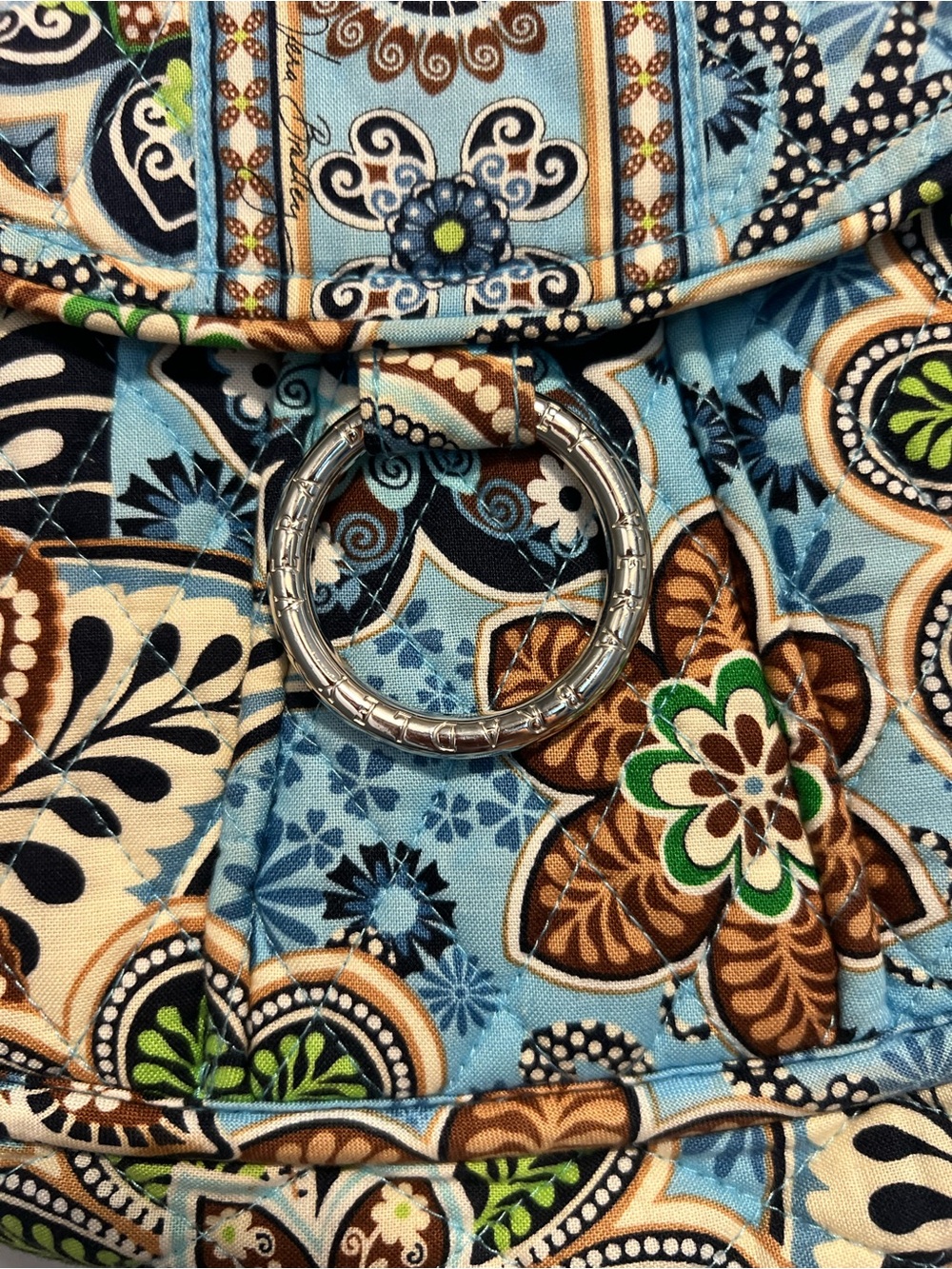 Vera Bradley Saddle Up Bali Blue Crossbody Shoulder Bag Floral Magnetic Flap M - Picture 6 of 16
